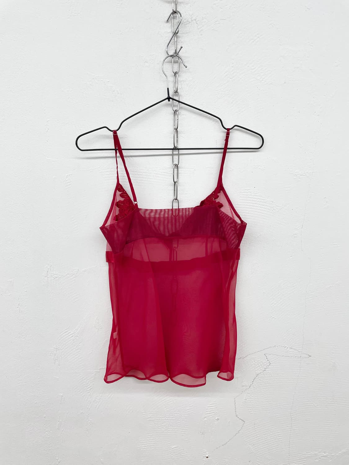 레드 시어 레이스 슬립 상품이미지6