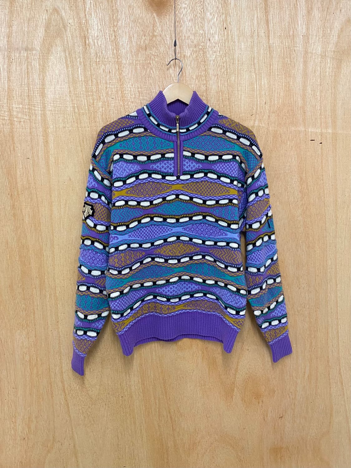 90s DESCENTE cable knit 90년대 데상트 케이블 니트 상품이미지1