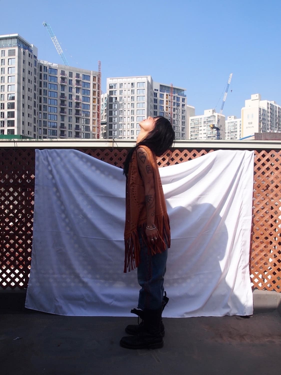 빈티지 프린지 펀칭 베스트 상품이미지3