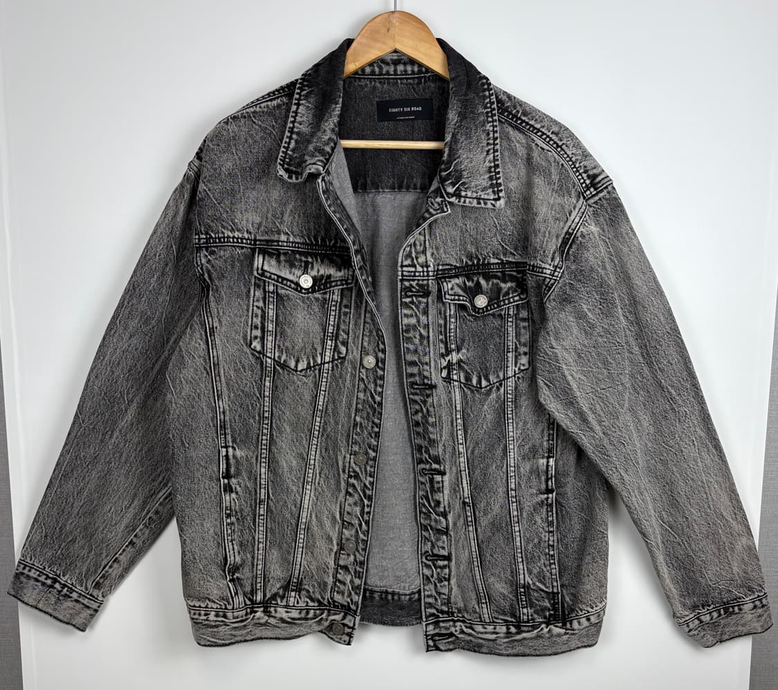 86로드 블랙 워싱 데님 자켓 상품이미지1