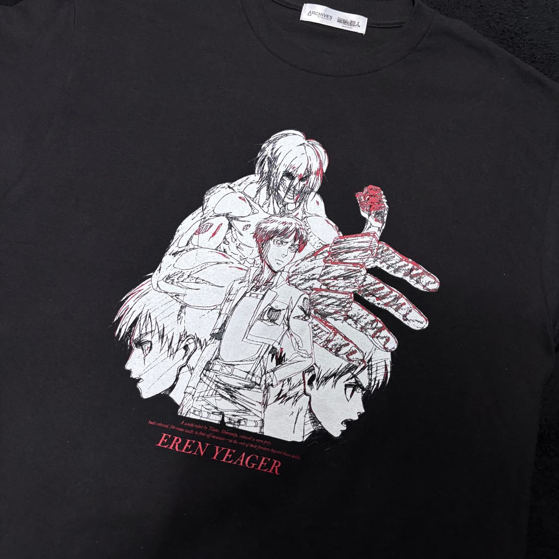 M-L 진격의거인 엘런예거 WIT STUDIOS 블랙 반팔티 상품이미지3