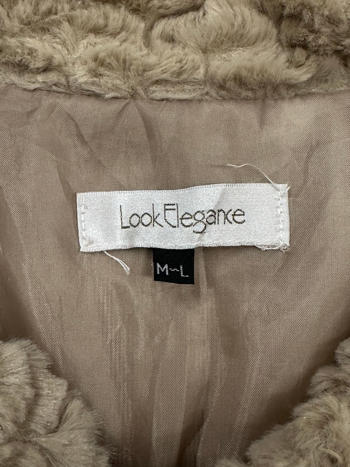 ML)Japanese vintage 여성 베이지 퍼 자켓 상품이미지3