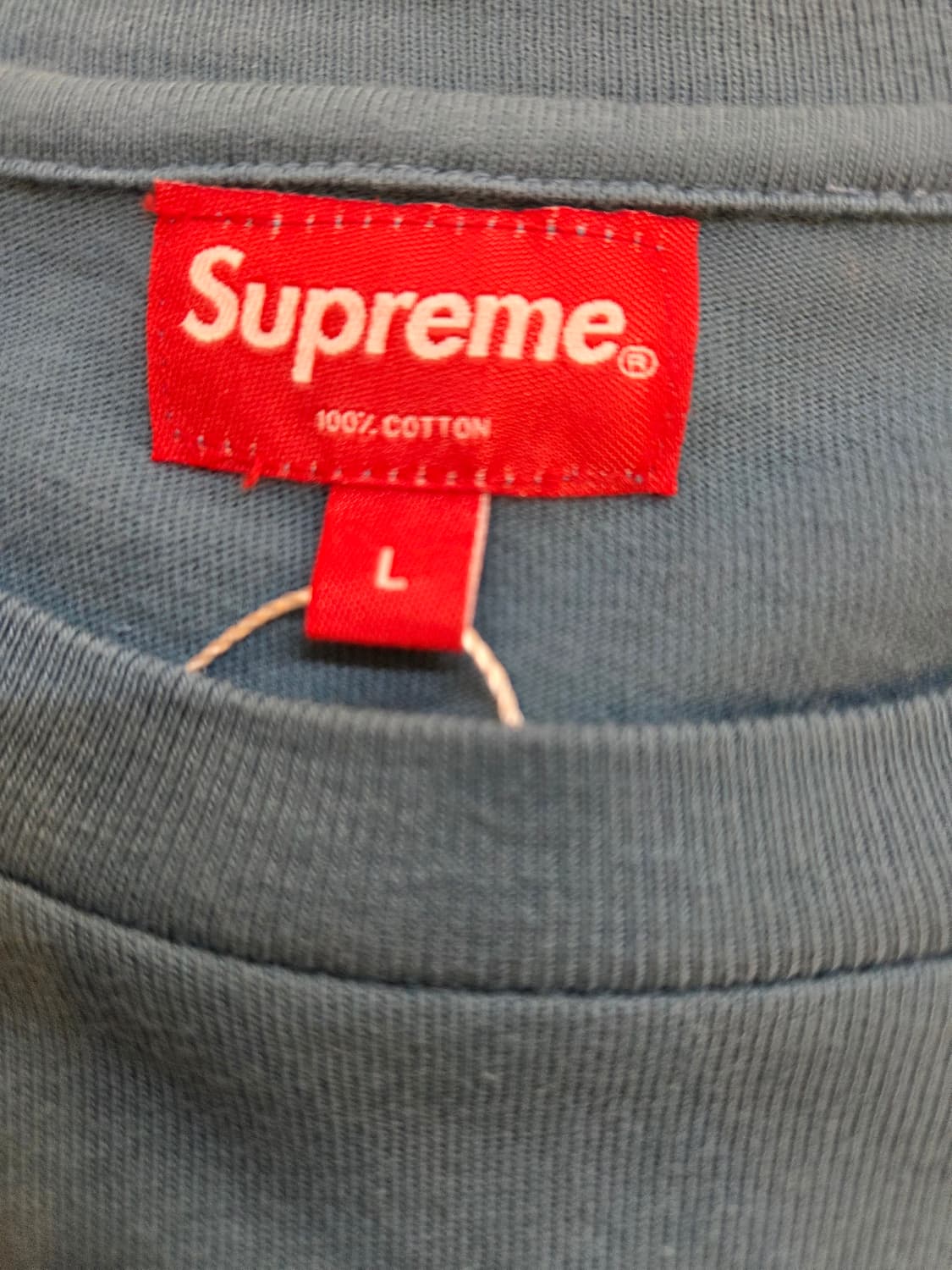 슈프림 스크립트 로고 자수 반팔 티셔츠 상품이미지3