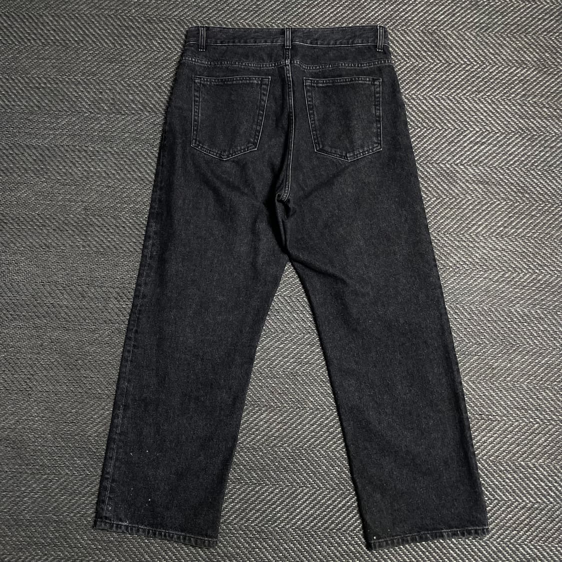 유니폼 브릿지 원턱 와이드 워시드 흑청 팬츠y 5171 상품이미지4