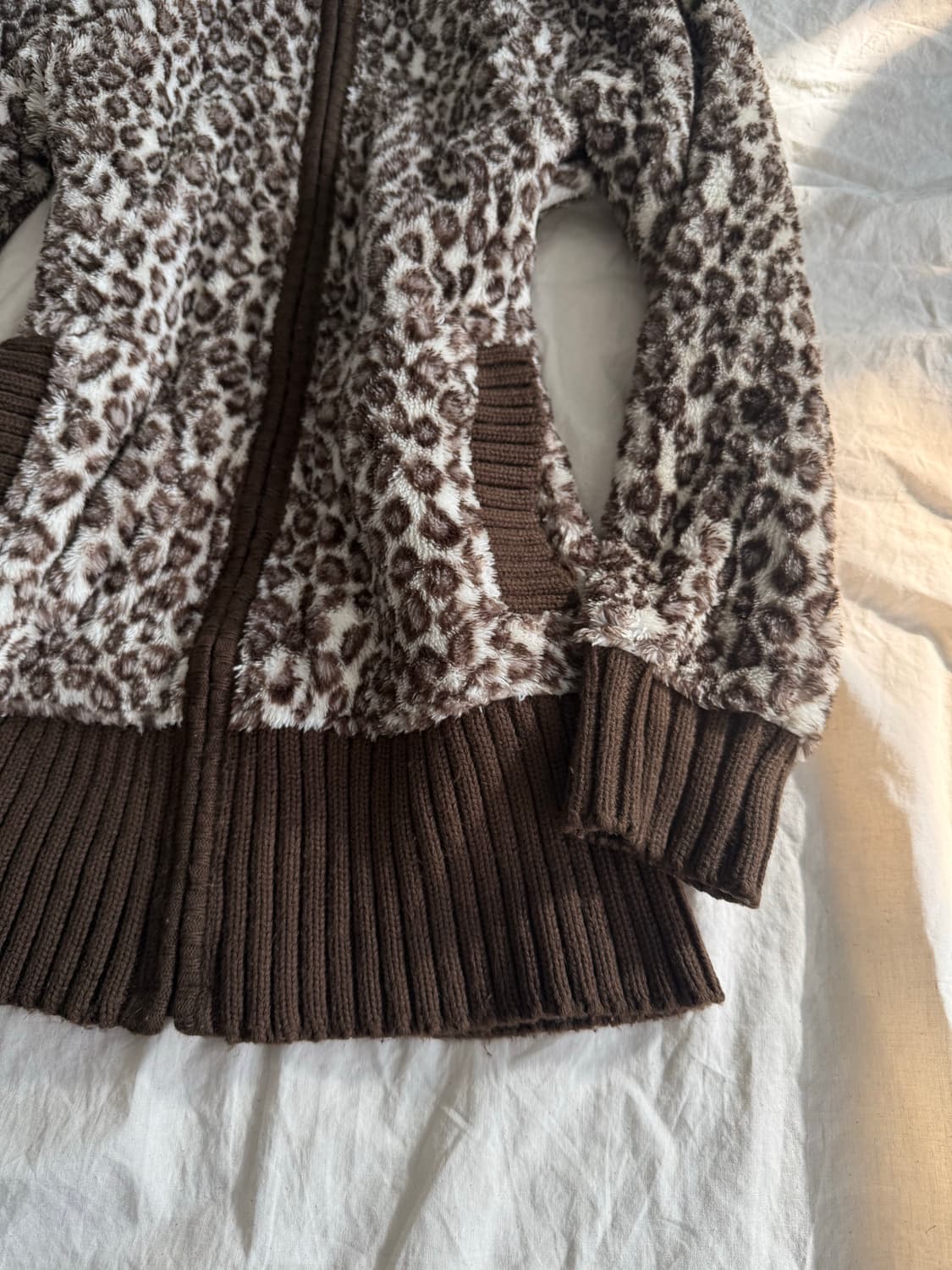 브라운 라떼갸루 갸루 호피 퍼집업 상품이미지4