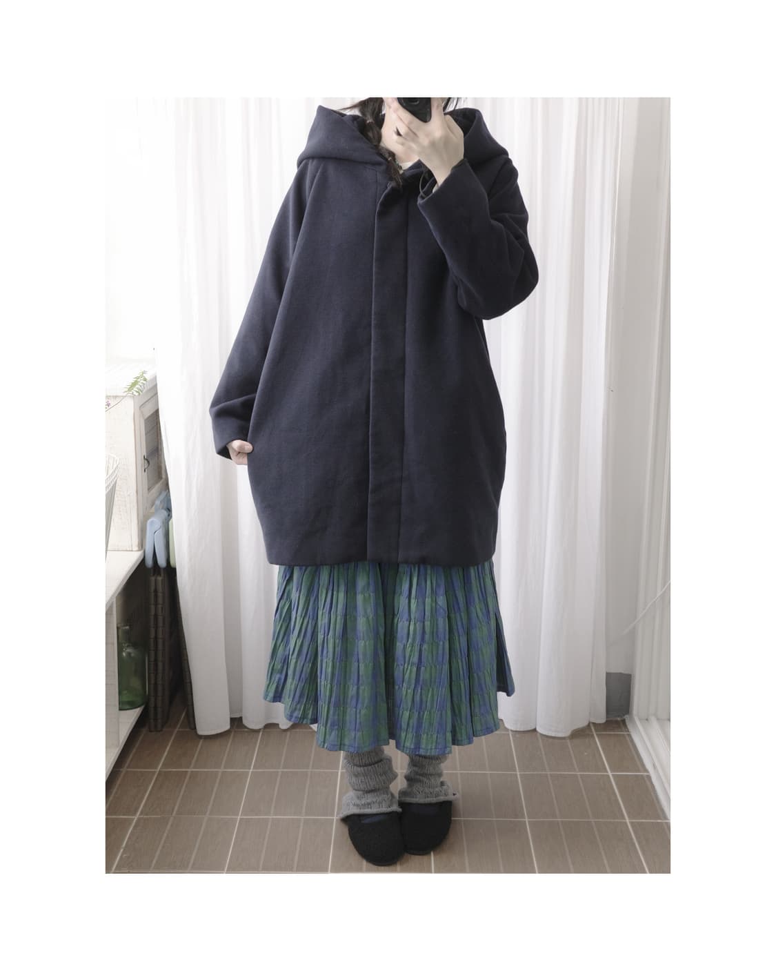 Navy hoodie half caot 상품이미지4