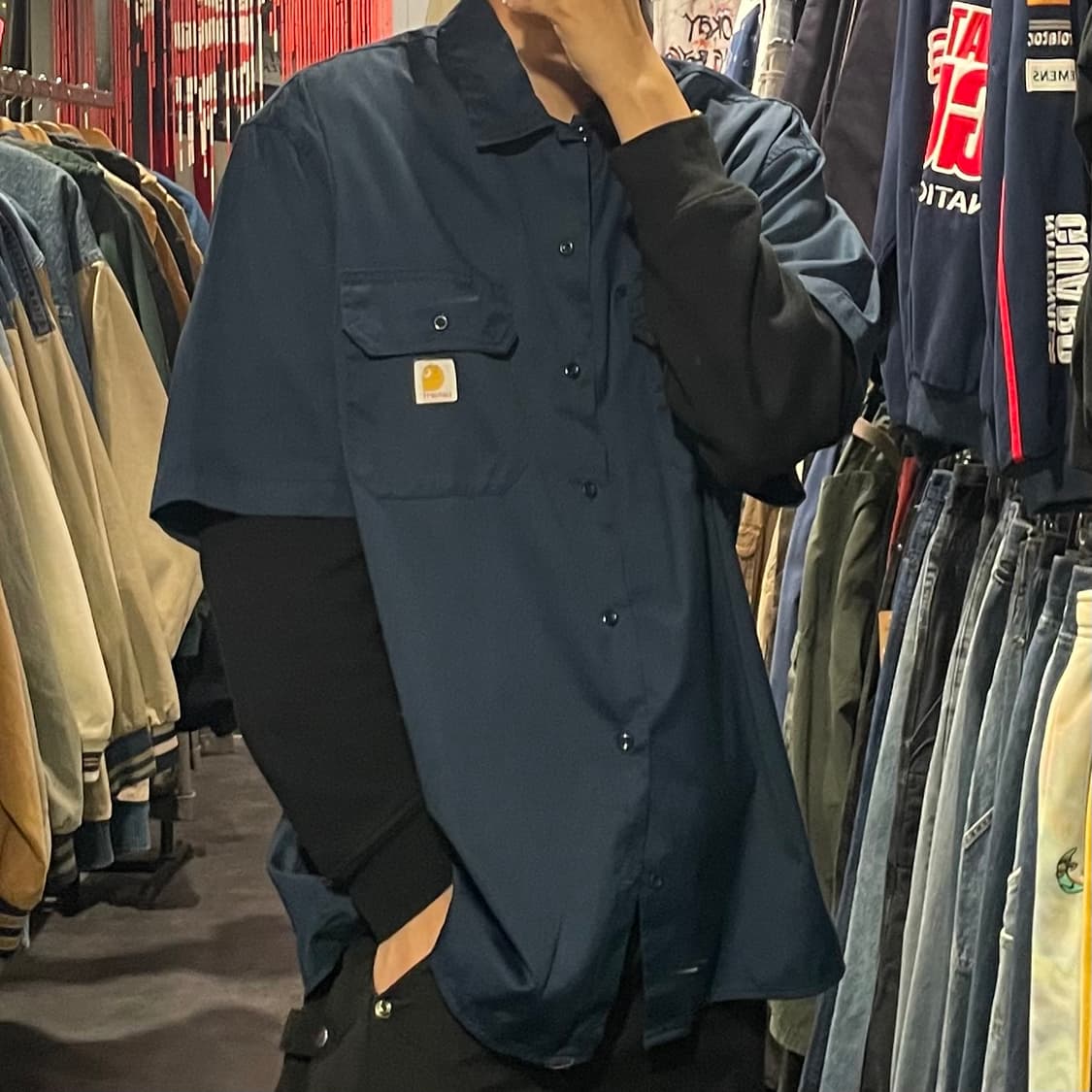[IM] carhartt 칼하트 미드나잇블루 반팔셔츠 상품이미지4