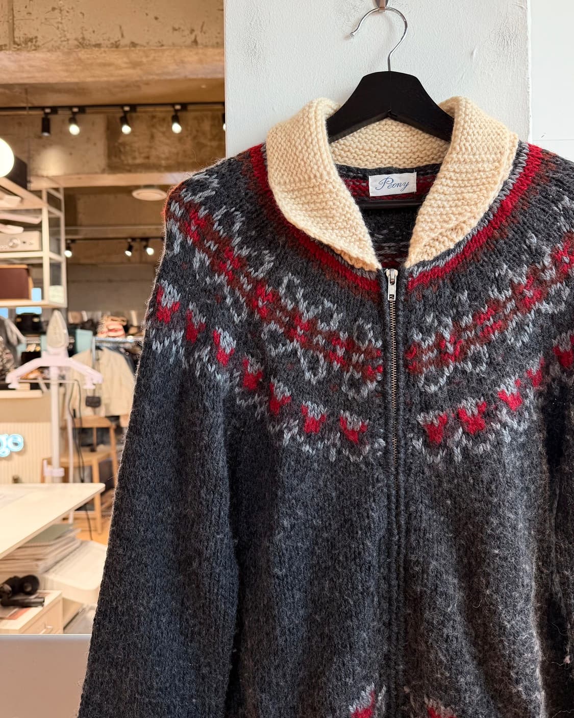 피오니 그레이 윈터 자카드 울 자켓  상품이미지4