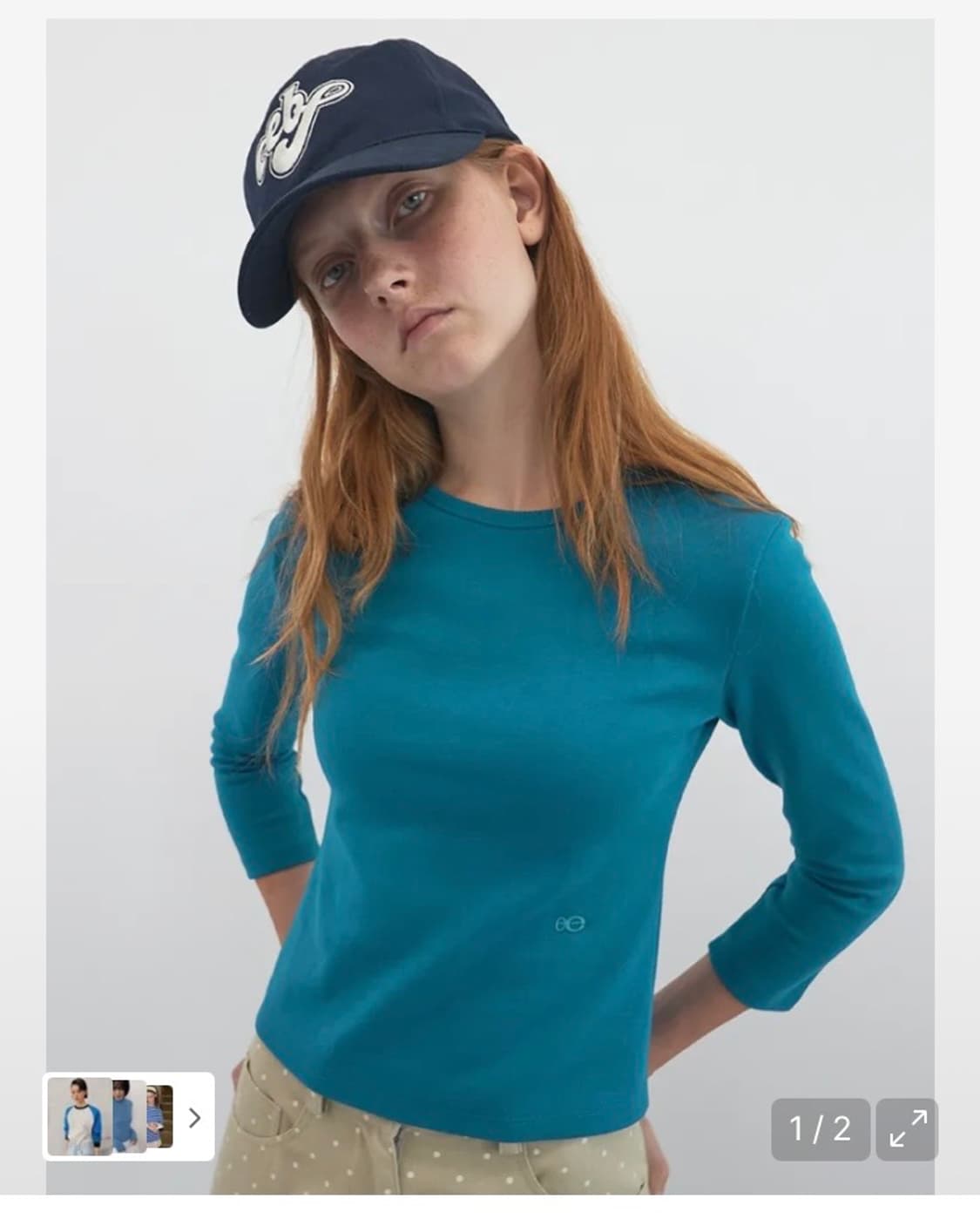 엔조블루스 베이직 3/4 슬리브 셔츠 Cobalt Blue 상품이미지1