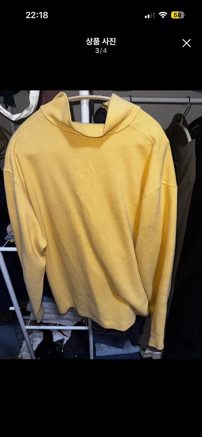 빈티지 폴로 랄프로렌 옐로우 카라집업 니트 L 상품이미지2