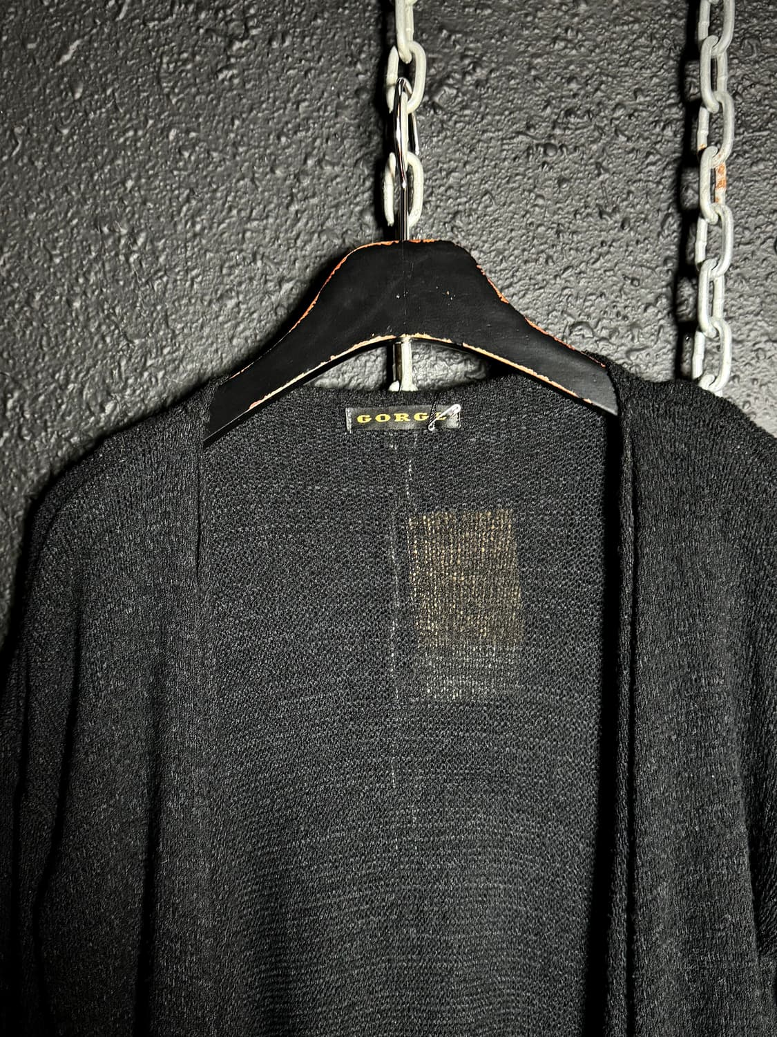 GORGE – Black Fringed Patterned Cardigan 상품이미지3