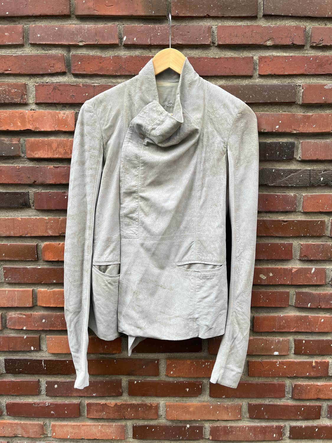 릭오웬스 사선 양가죽 자켓 상품이미지1