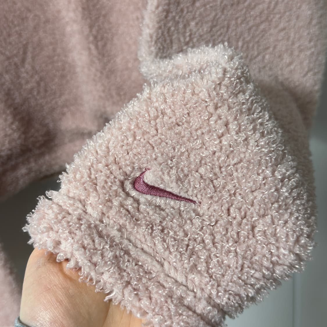 나이키 핑크 크롭 플리스 후리스 반집업 상품이미지8