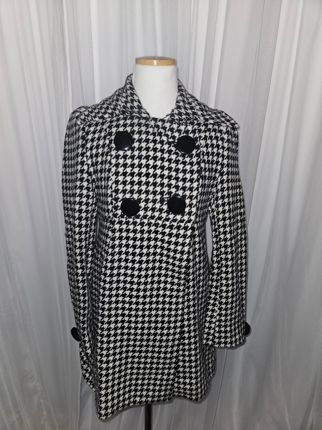 ingni 빈티지 하운드 체크패턴 히메 더블 코트 상품이미지2