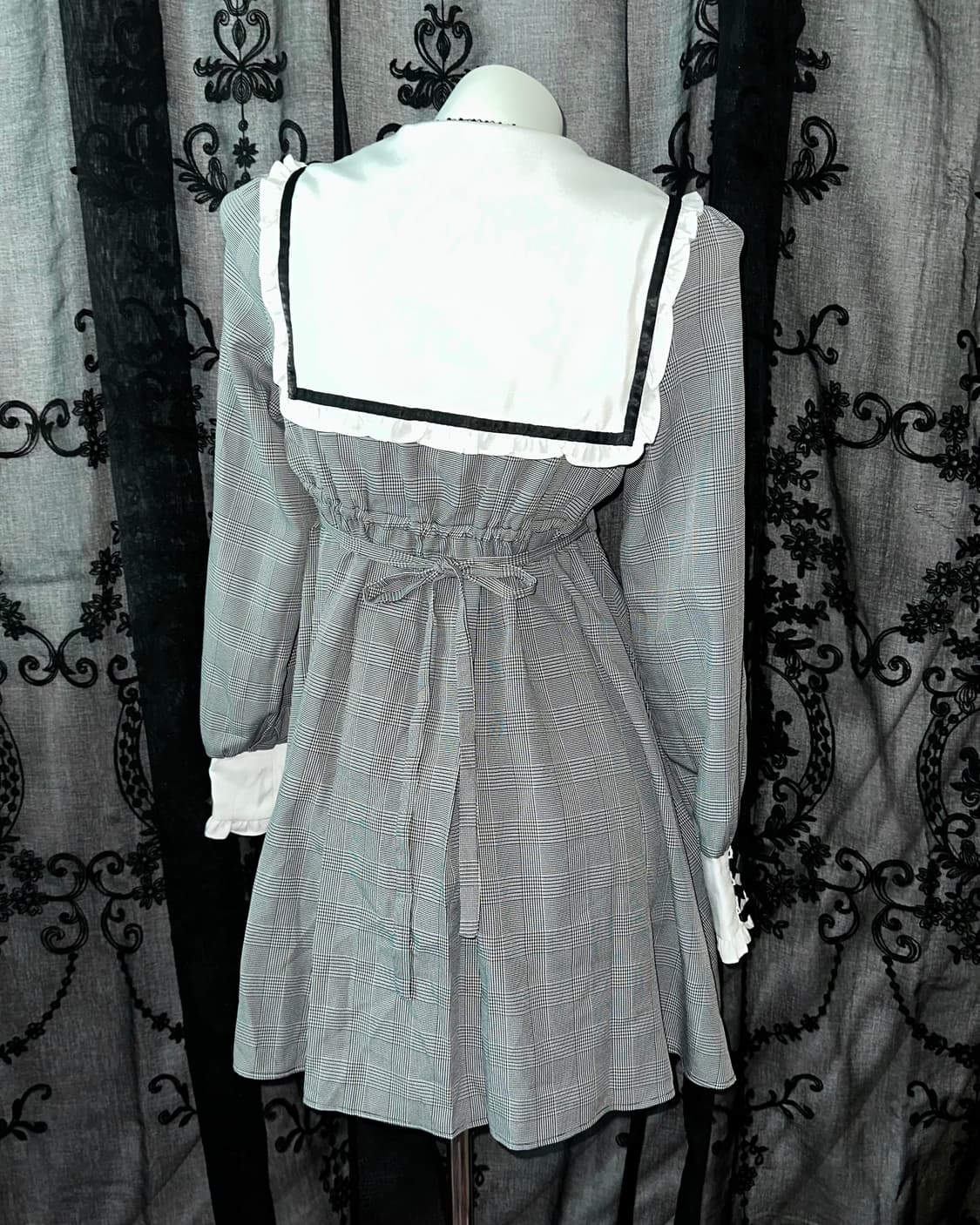Black+White Check Dress 상품이미지3
