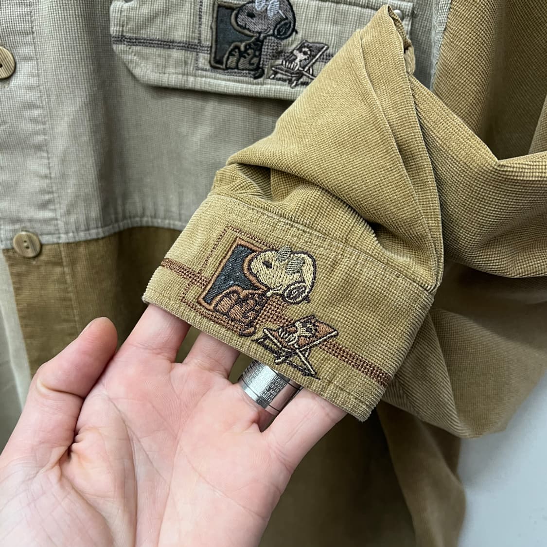 JPN 안젤로 가바수스 재팬 스누피 코듀로이 셔츠 XL급 상품이미지4