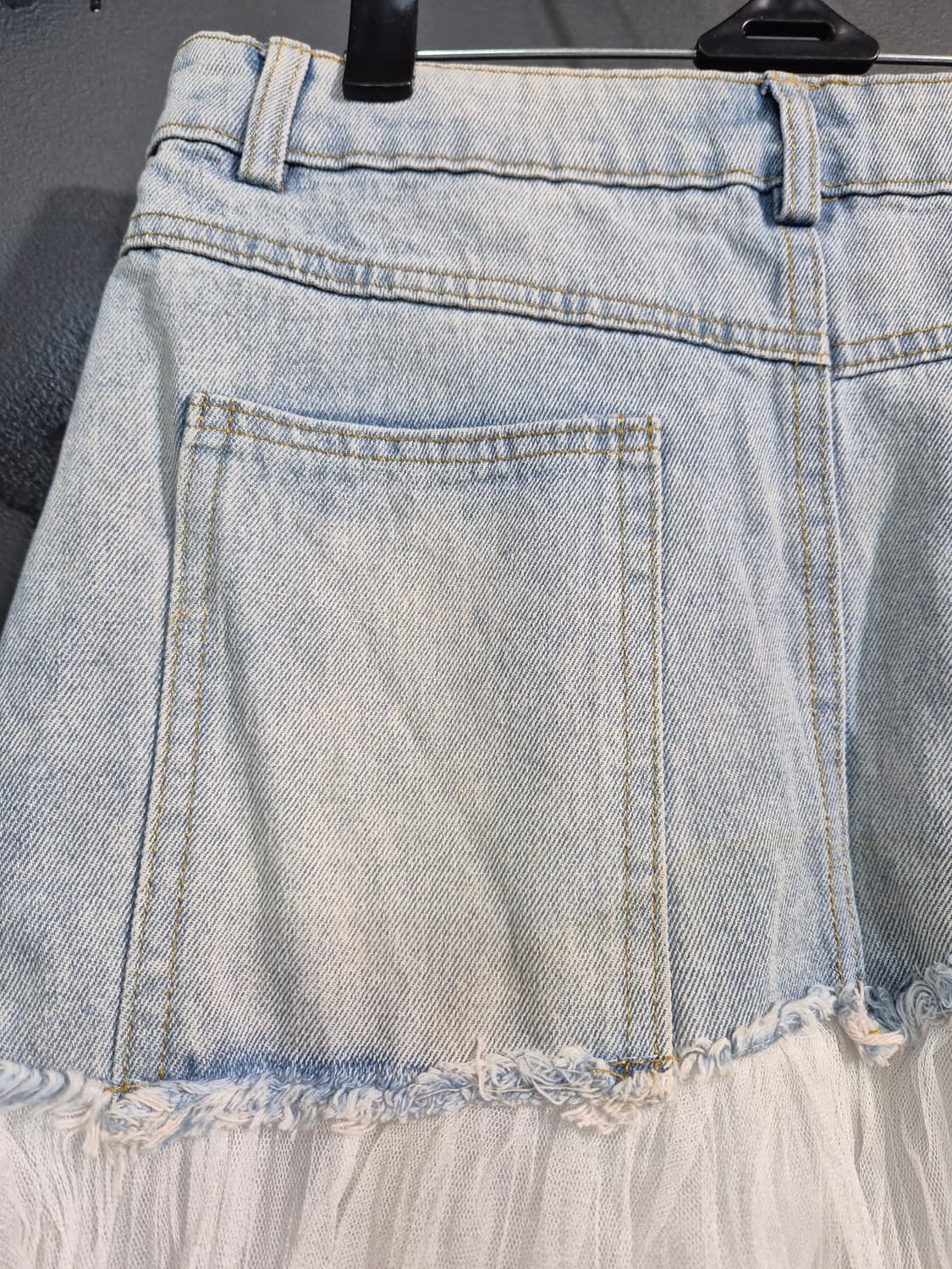 JEANS 데님 튤 롱 스커트 허리단면 38 55 66 상품이미지7