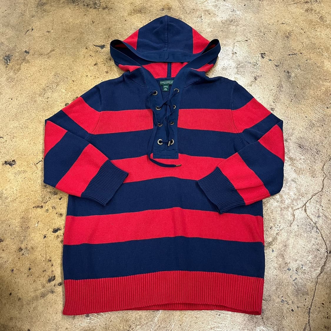 폴로 랄프로렌 레드 네이비 스트라이프 후드티  상품이미지2