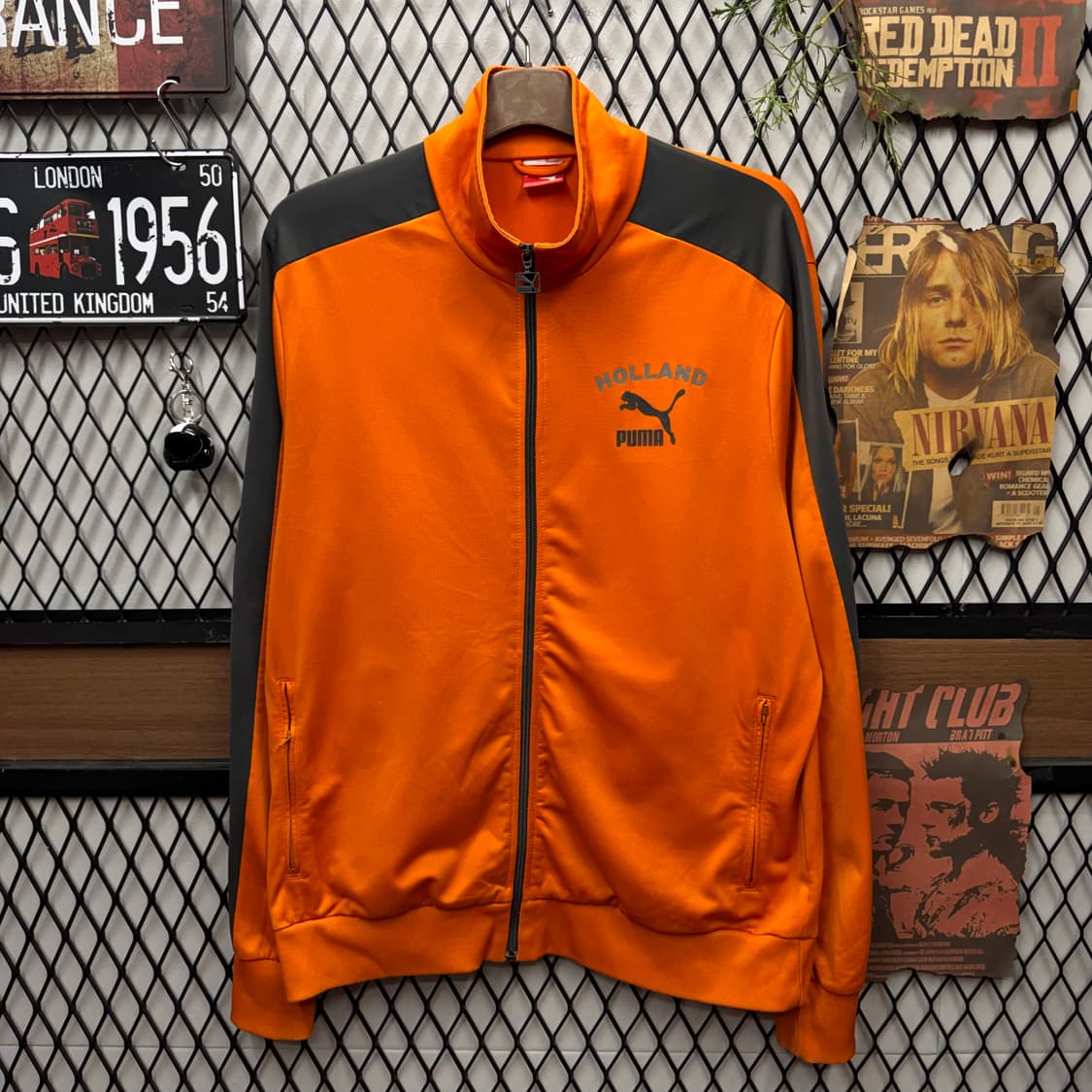 푸마 홀란드 네덜란드 트랙자켓 전면 로고 포인트 오렌지 상품이미지1