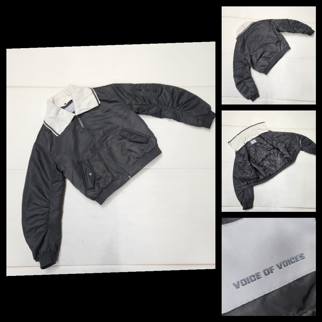 정품 보브 여성 니트 카라 크롭 누빔 항공 점퍼 55 상품이미지1