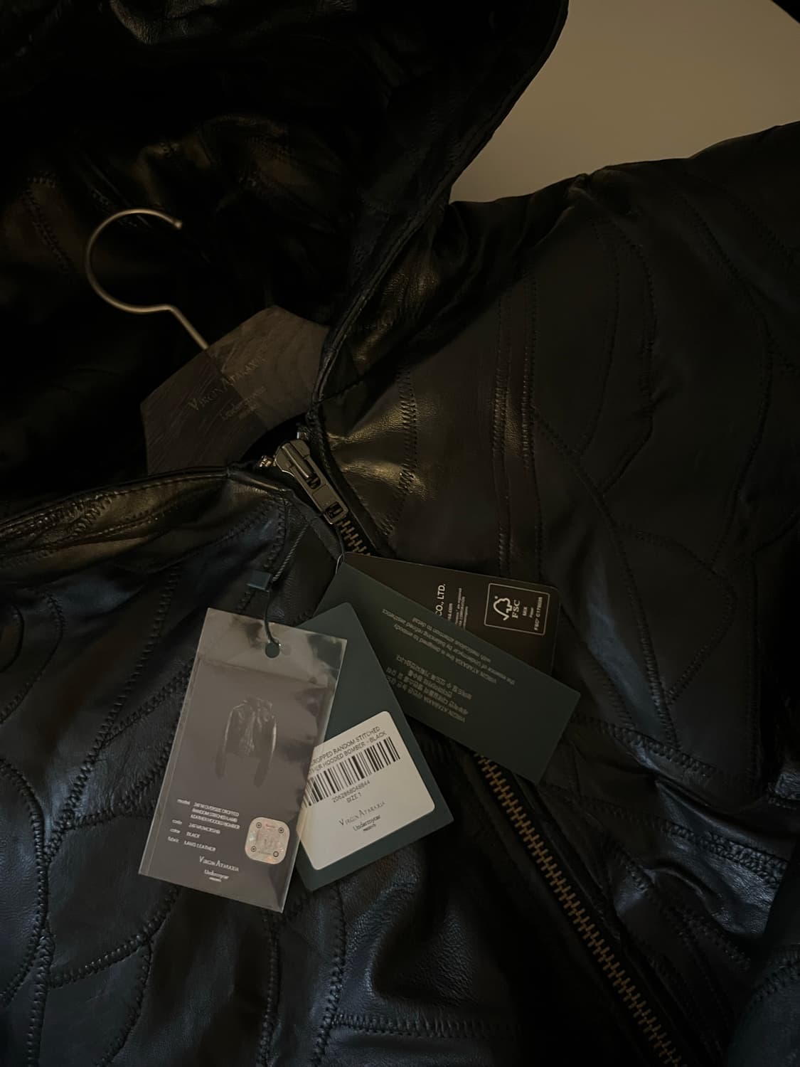 언더마이카 레더 봄버 자켓 상품이미지2