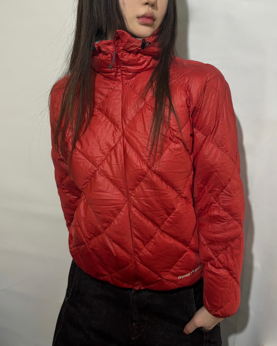 90s 몽벨 빈티지 레드 경량 다운 상품이미지2