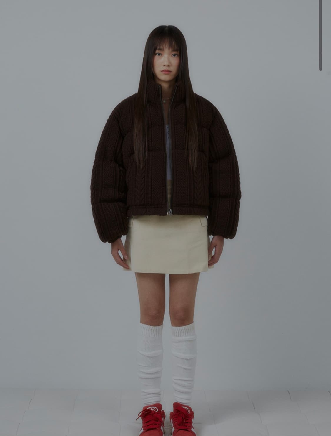 코드그라피 우먼 크롭 니트 패딩 M 상품이미지1