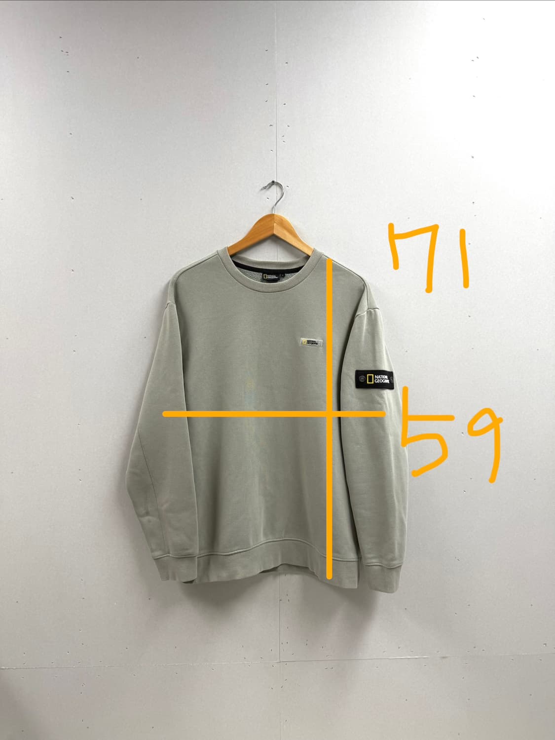 남성 L / 내셔널지오그래픽 와펜 맨투맨 카키 상품이미지2