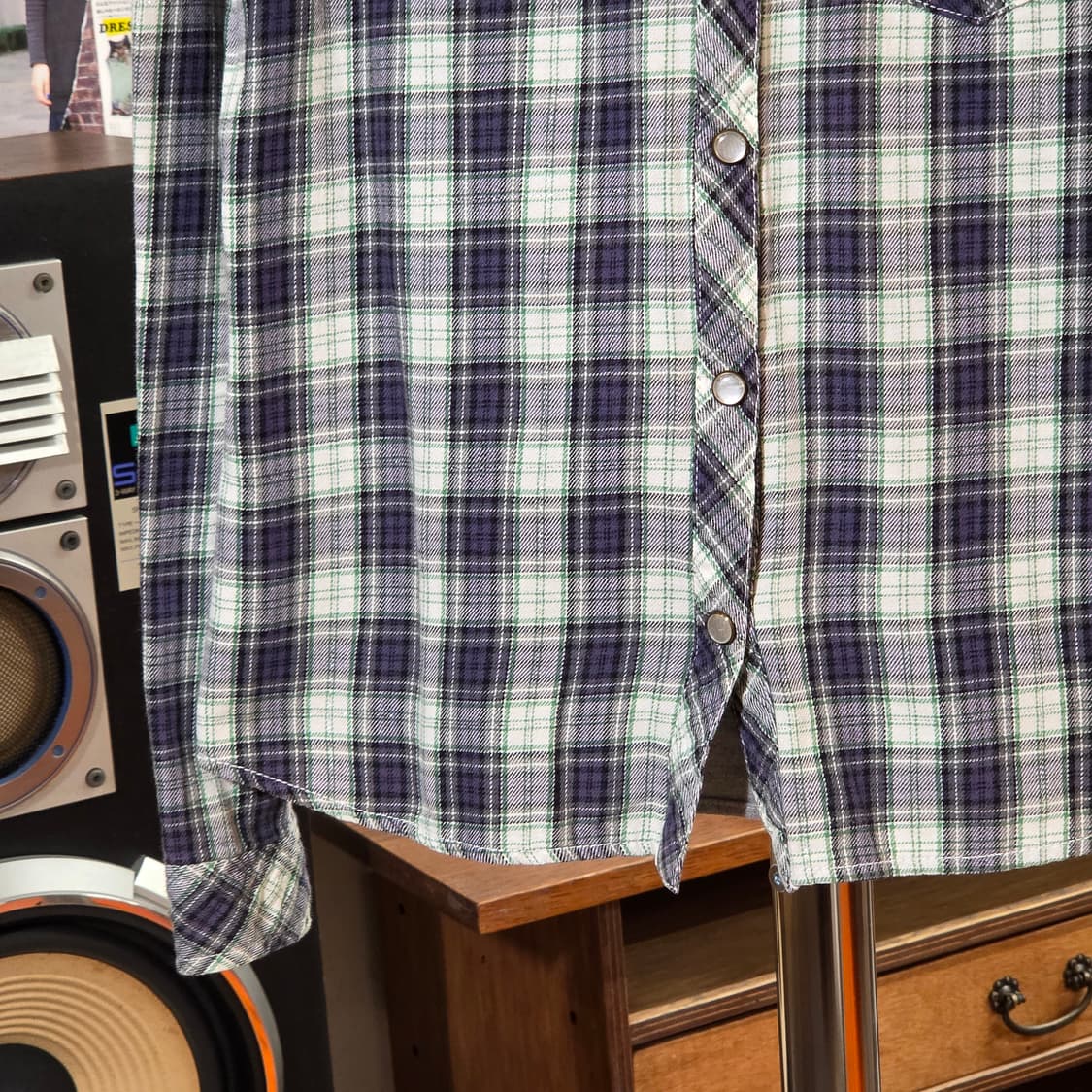 JPN 펑크 프린팅 체크 셔츠 상품이미지4