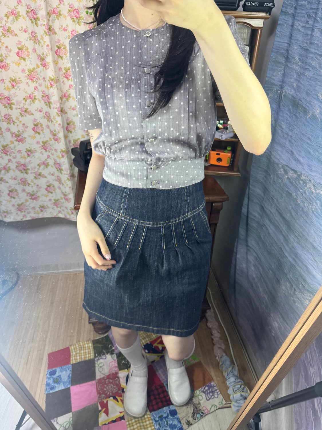 땡땡이 빈티지 셔츠 상품이미지1