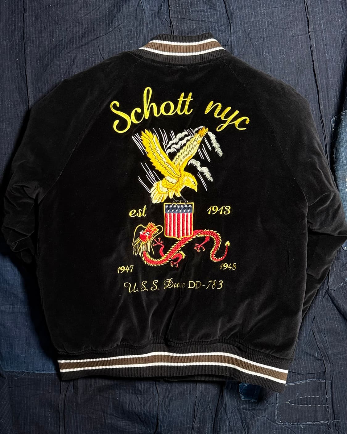 쇼트 N.Y.C. 16FW 듀크 벨벳 수베니어 자켓 XL 상품이미지1