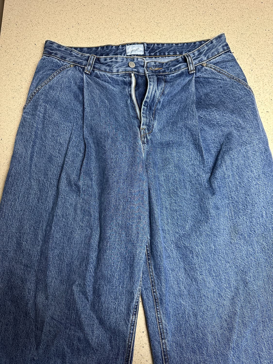 유스 스트럭쳐 와이드 데님 미디엄블루 L사이즈 상품이미지2