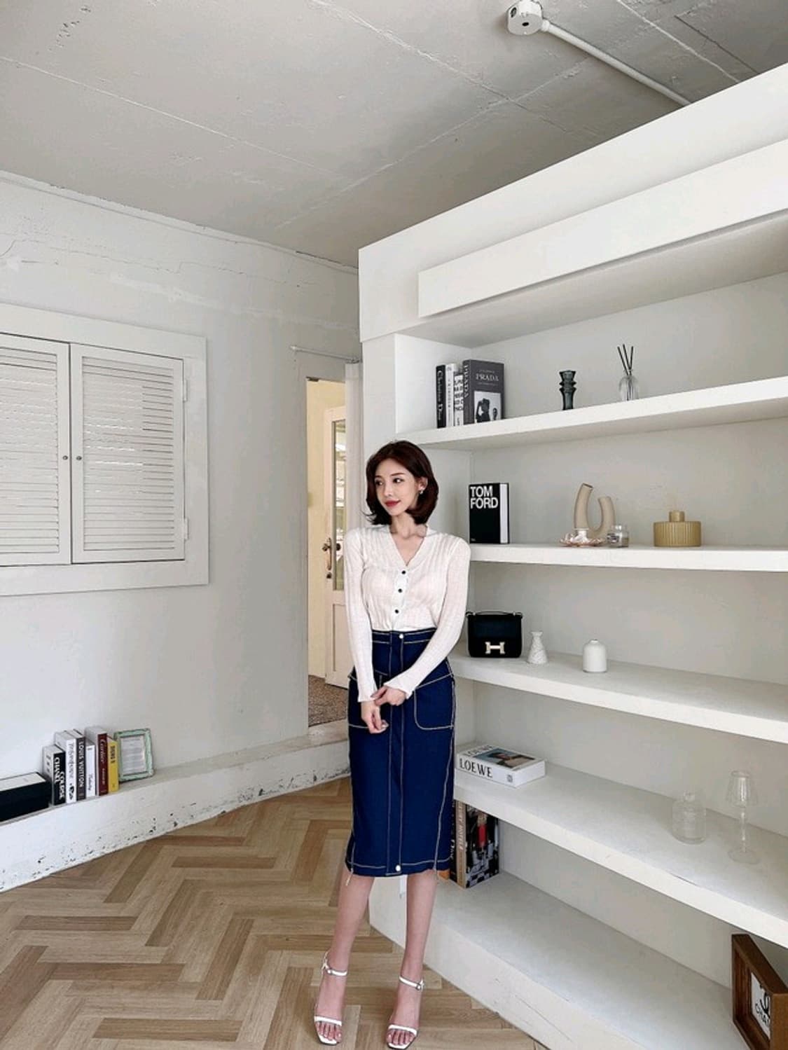 제이지쇼룸 엉넬 수입 버튼 가디건(아이),지퍼스커트세트 상품이미지4