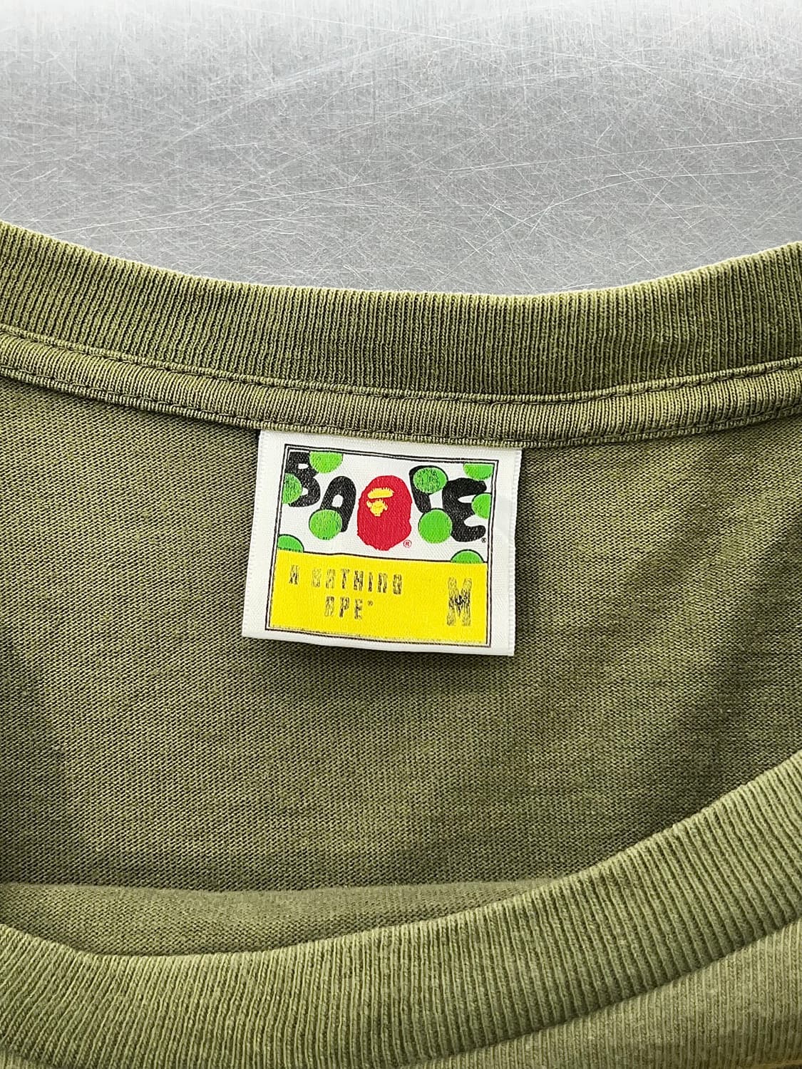 베이프 카키 컬리지 빅 사루 티셔츠 상품이미지7