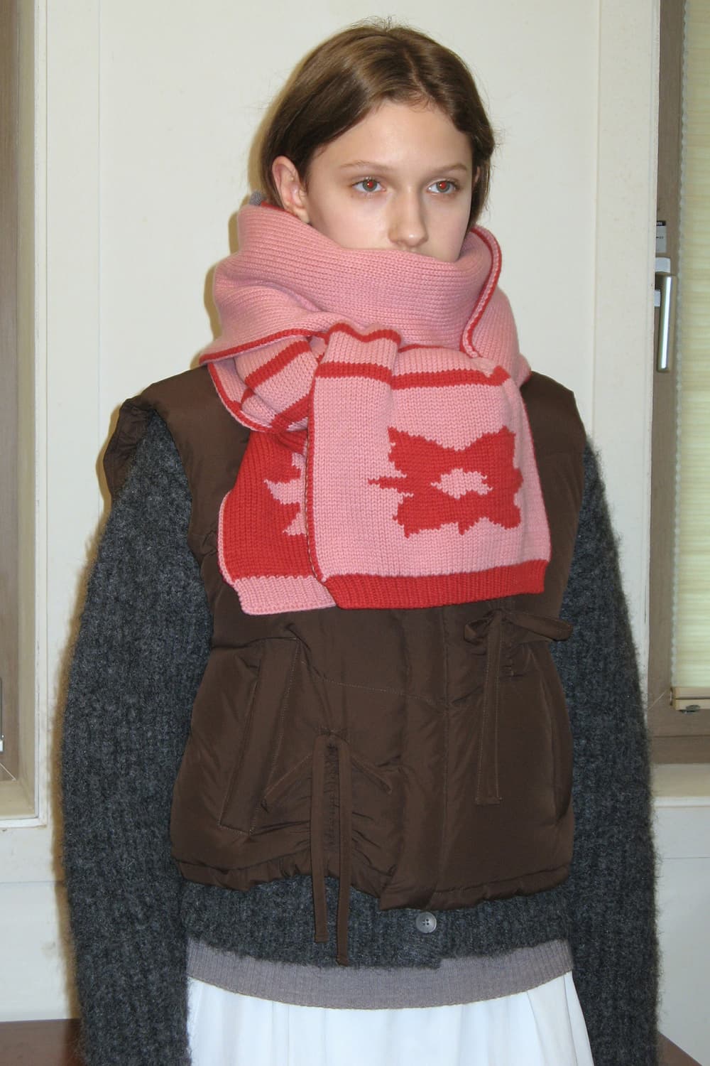 시눈 플라워 자카드 머플러 목도리 스카프 상품이미지1