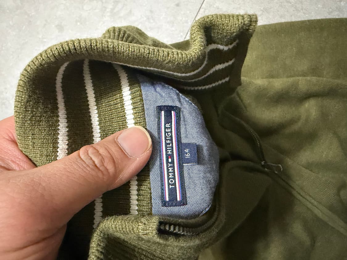 타미힐피거 카키컬러 코튼 니트 집업  가디건  44size   상품이미지5