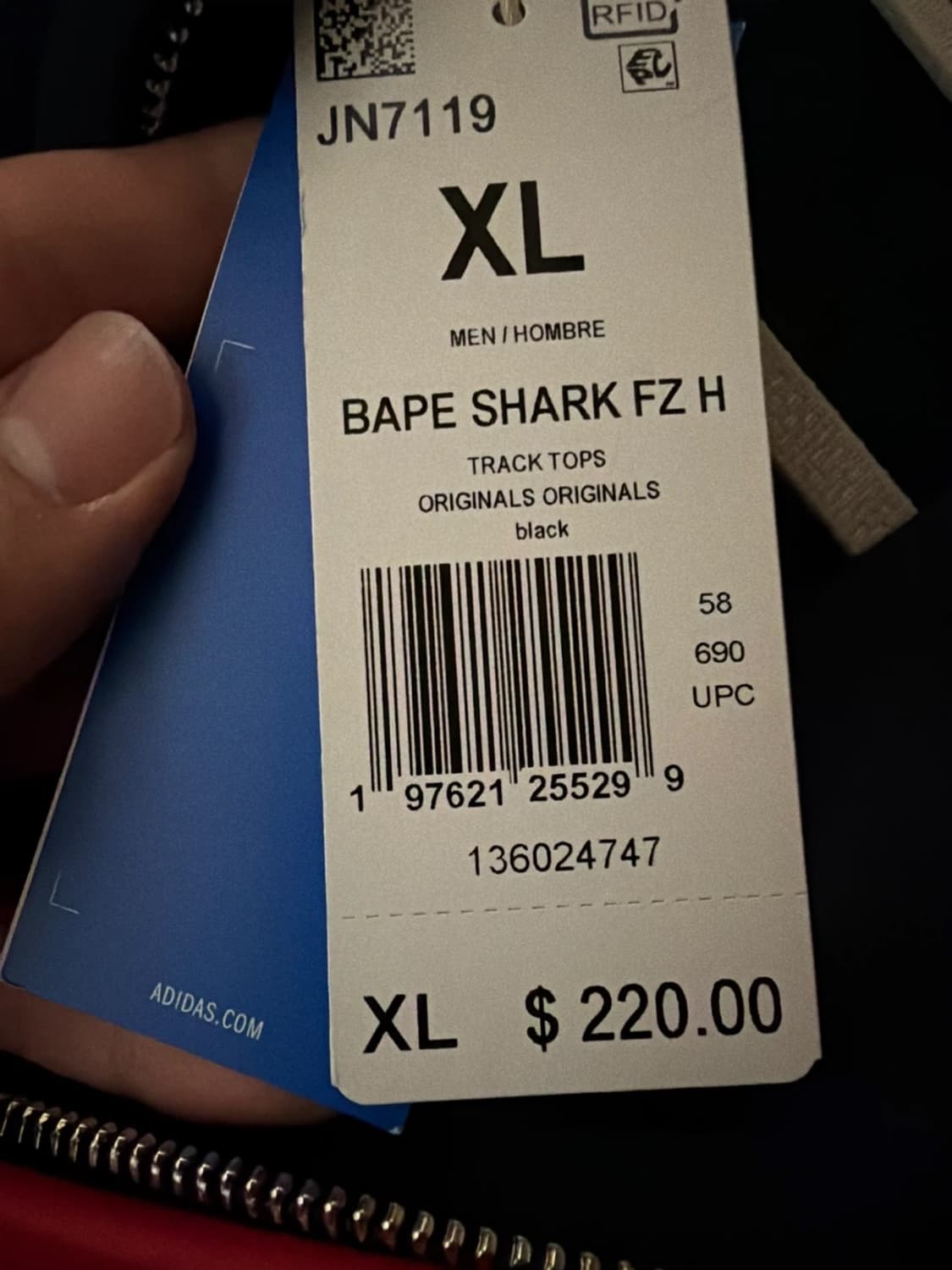 아디다스 x 베이프 샤크 후드 블랙 XL  상품이미지3