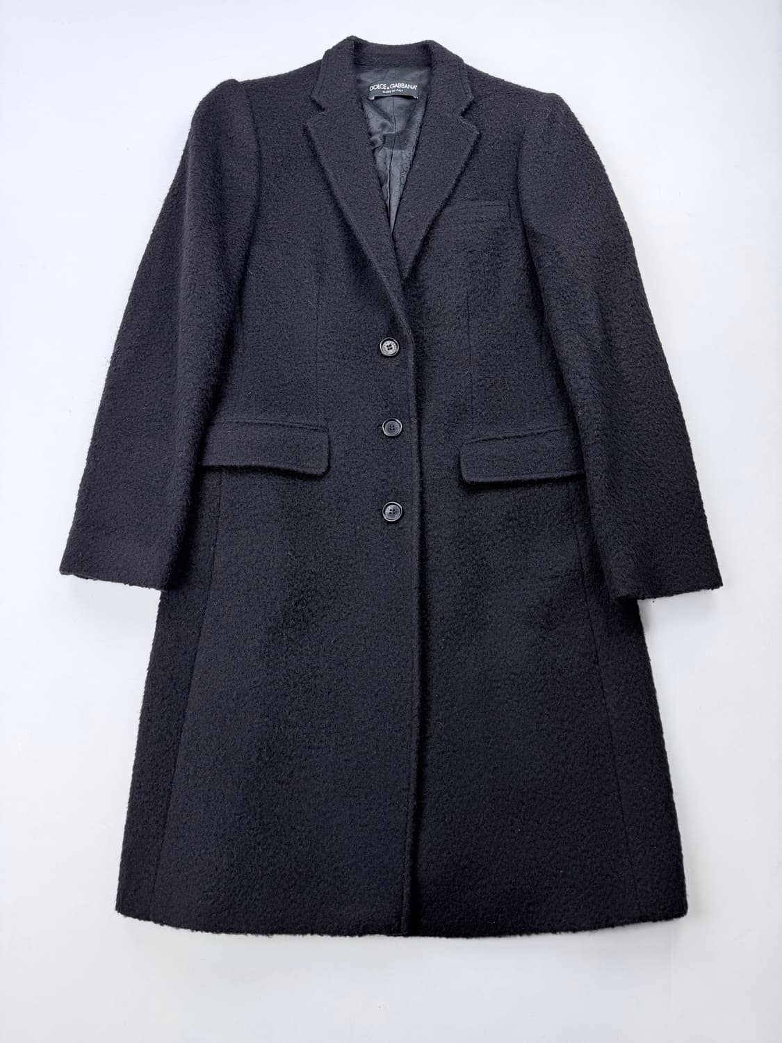돌체앤가바나 울 모헤어 쓰리버튼 블랙 롱 코트 상품이미지1
