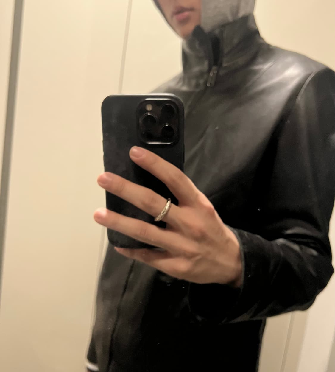 릭오웬스맛 자라 양가죽 하이넥 레더 상품이미지1