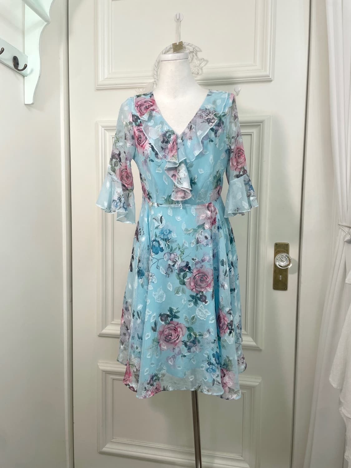 mint blue flower ruffle summer opc 상품이미지1