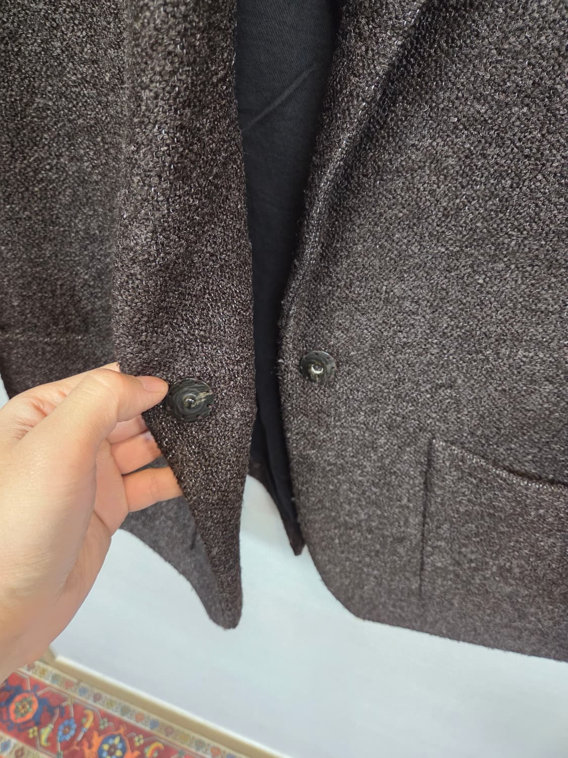 시스템 여성 원버튼 울 자켓 코트 160 s 상품이미지4