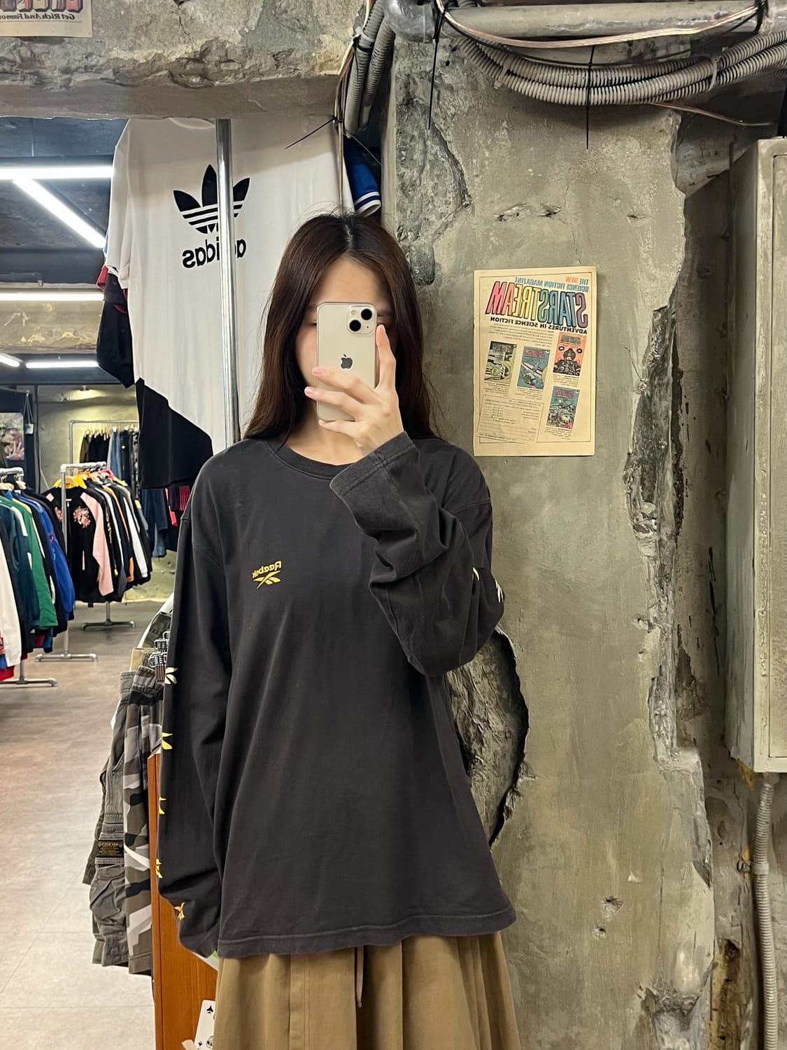 리복 클래식 긴팔티 차콜 XL #csz933 상품이미지2