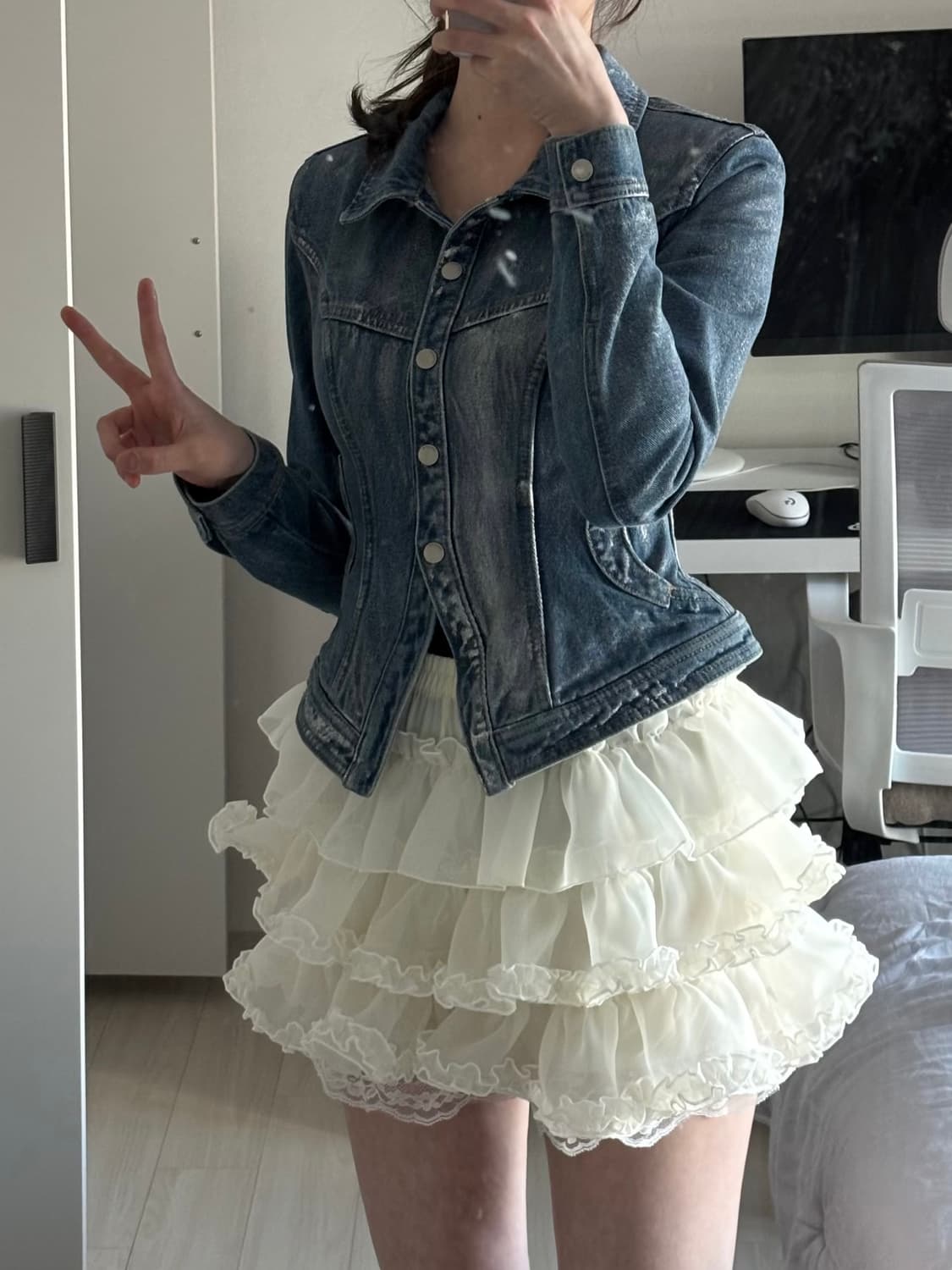 워싱 딱붙 청자켓 상품이미지1