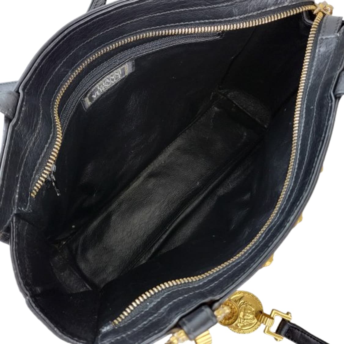 정품 베르사체 빈티지 블랙 레더 체인 숄더백 상품이미지10