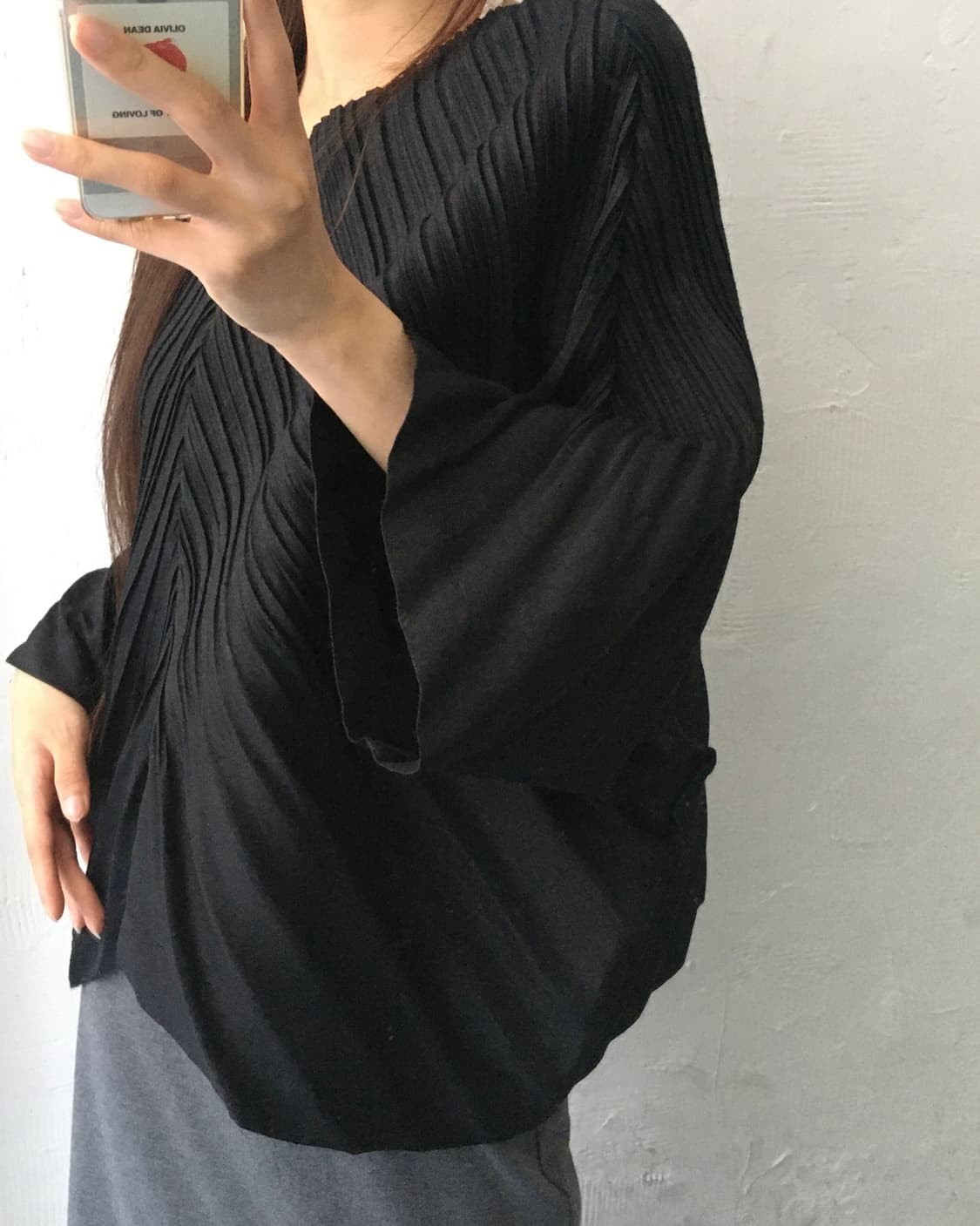 ISSEY MIYAKE 이세이미야케 블랙 링클 울 플리츠 탑 상품이미지3