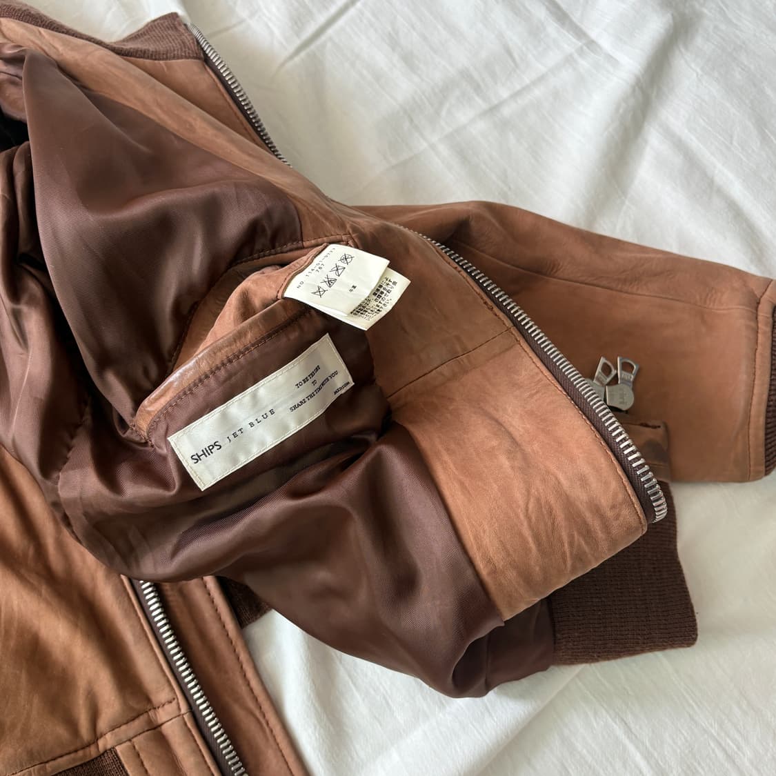  ▫️Ships Jet Blue Leather Jacket 상품이미지9