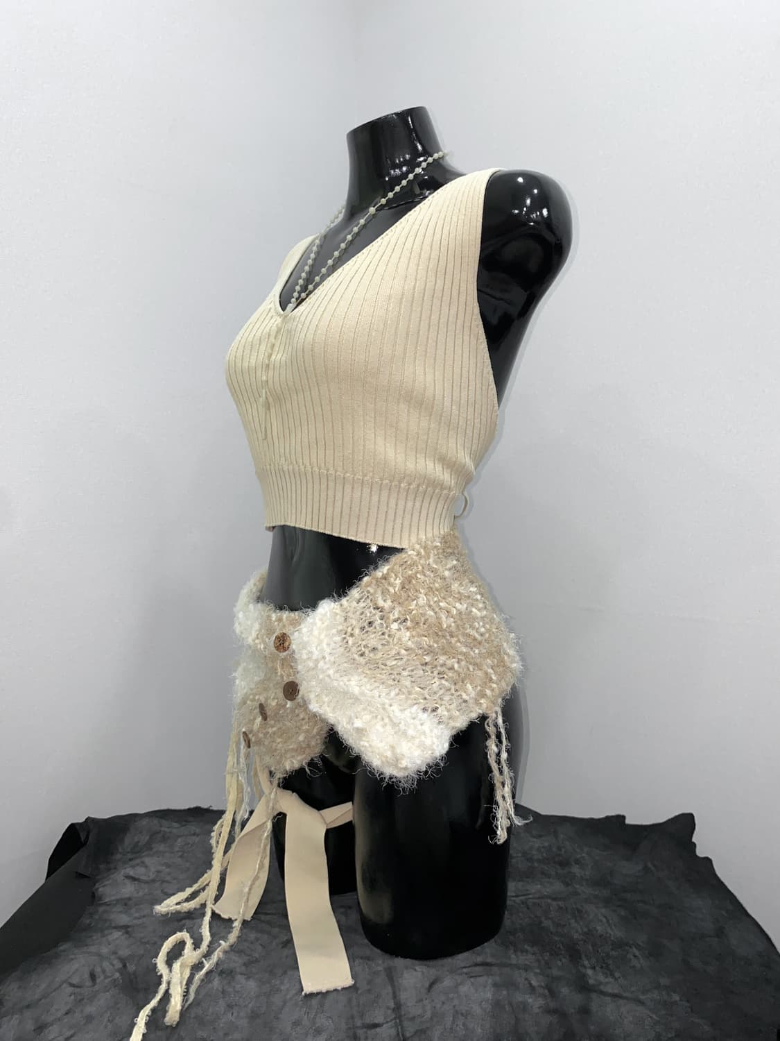 Back-Cross Rib Knit Tank Top 상품이미지2