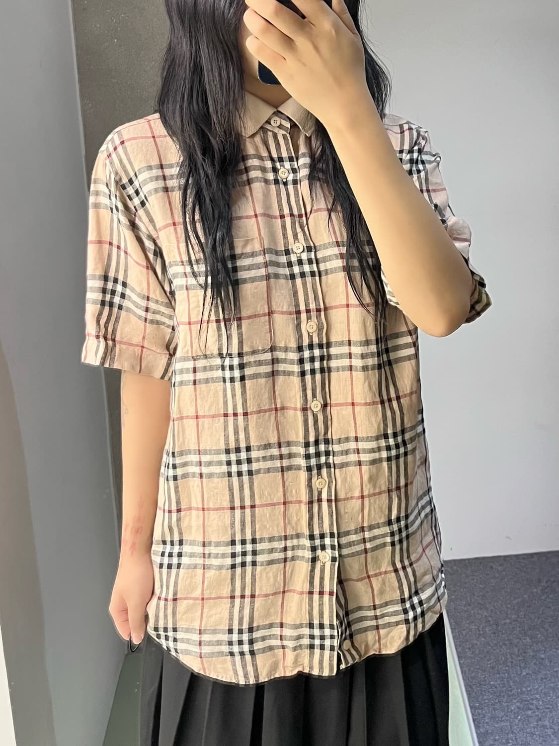 버버리 OG 노바 체크 린넨 셔츠 상품이미지2