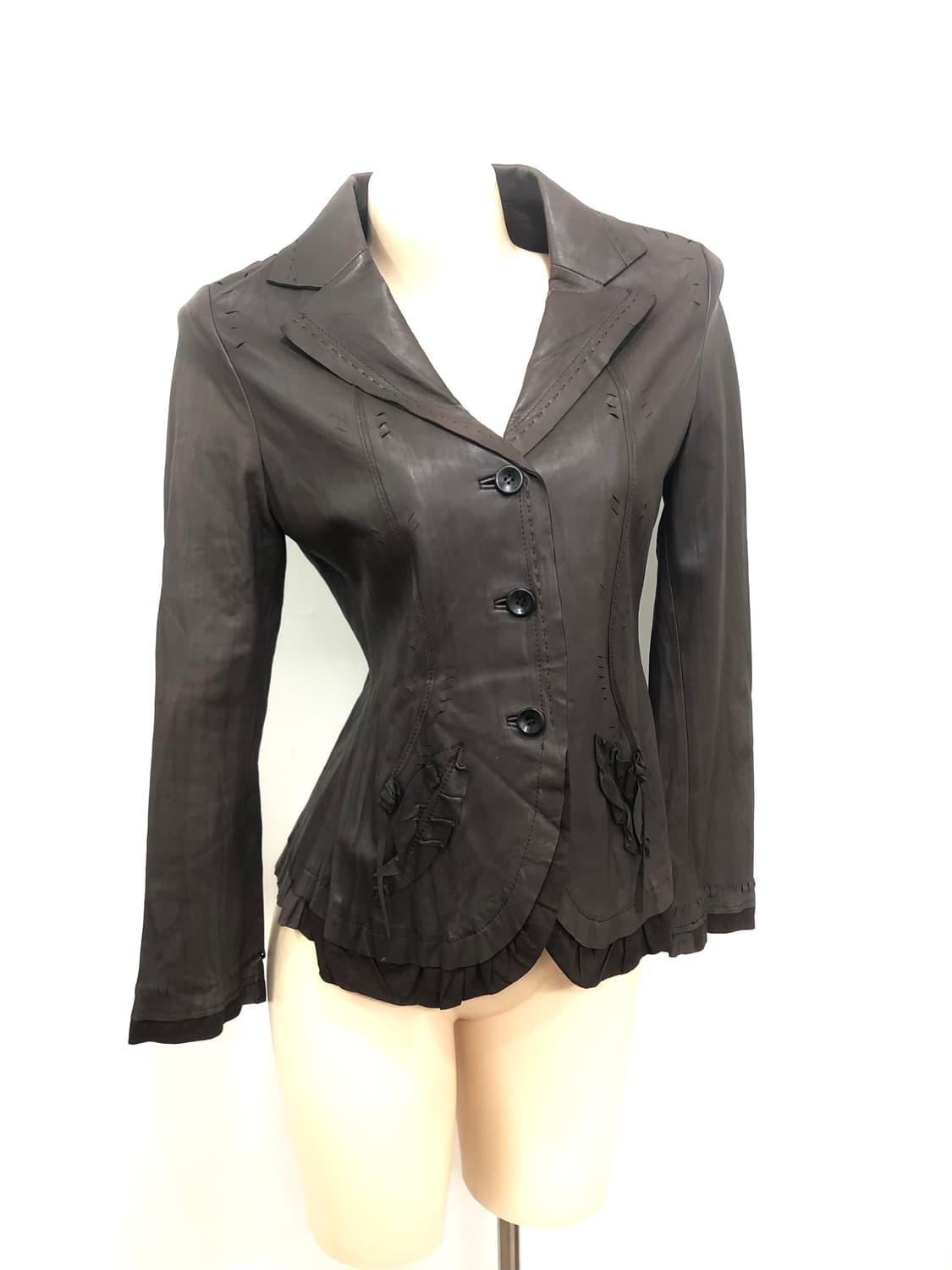 fairy brown sheep skin leather jacket 상품이미지1