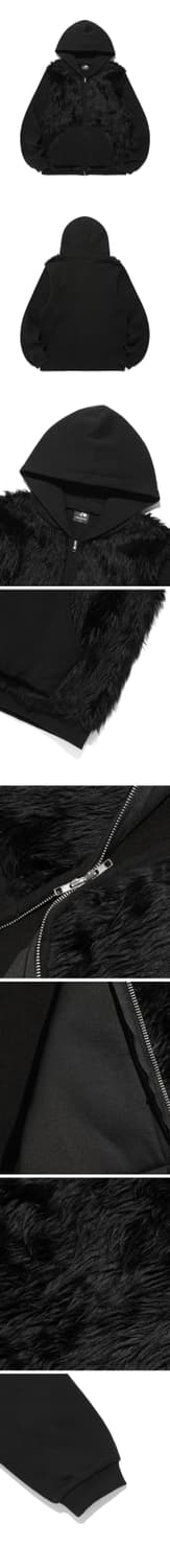나이스고스트 클럽 FUR YETI HOODIE ZIP UP_BLACK 상품이미지3